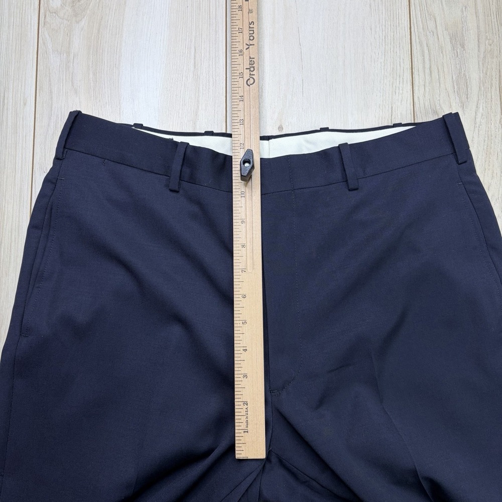THE ANDOVER SHOP Navy Blue Twill Wool Dress Pants Mens 34x32 Straight Fit - Picture 10 of 15
